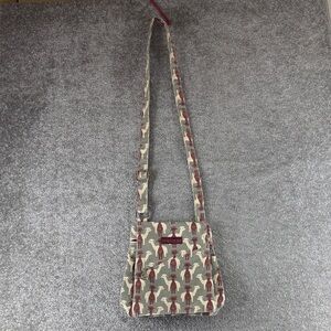 Bungalow 360 Crossbody Messenger Bag Purse Alpaca Llama Gray Red Cream Animal
